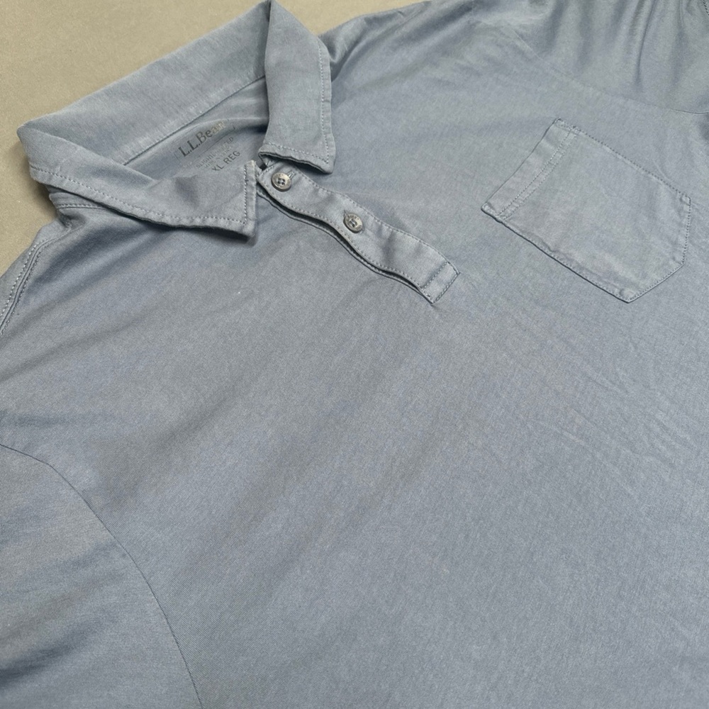 L.L. Bean Black Polo Shirt Traditional Fit Cotton Casual Collared Top Mens XL